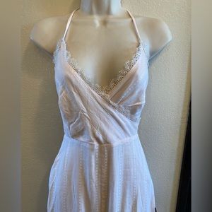 Lulu’s Light Pink Cross Strap Tie Back Midi Dress Size Small